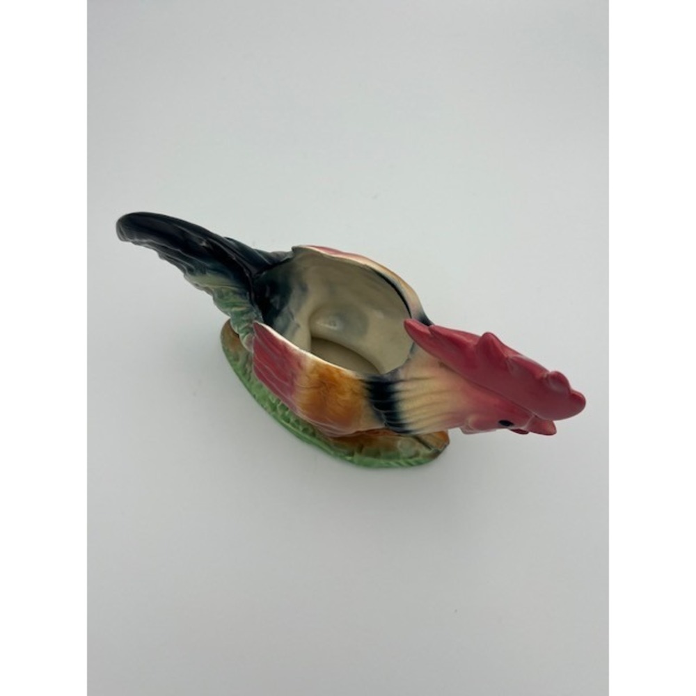 Vintage Ceramic Rooster Planter Hand Painted Farmhouse Figurine Multicolored - Picture 3 of 13
